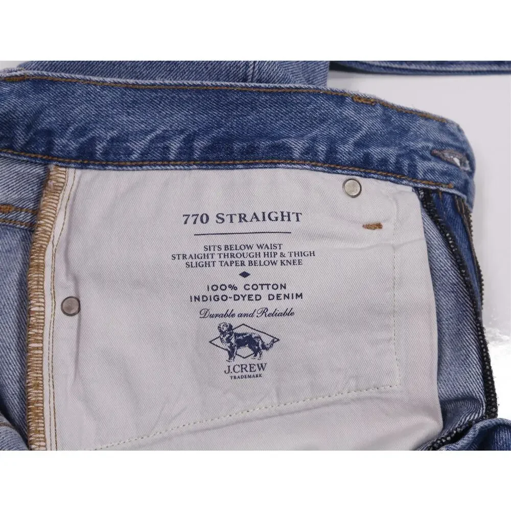 J Crew Men's 770 Straight-fit Light Wash Jeans 33x30 NWT New